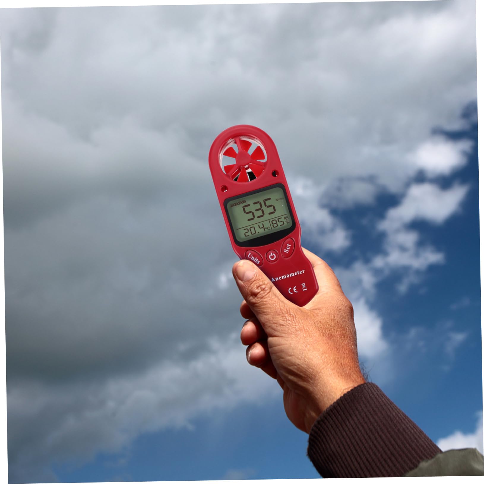 ULTECHNOVO 1pezzi Mini Anemometro Portatile Con Hygrotermometro Misuratore Del Vento e Umidità Per e Facile Usare Batteria
