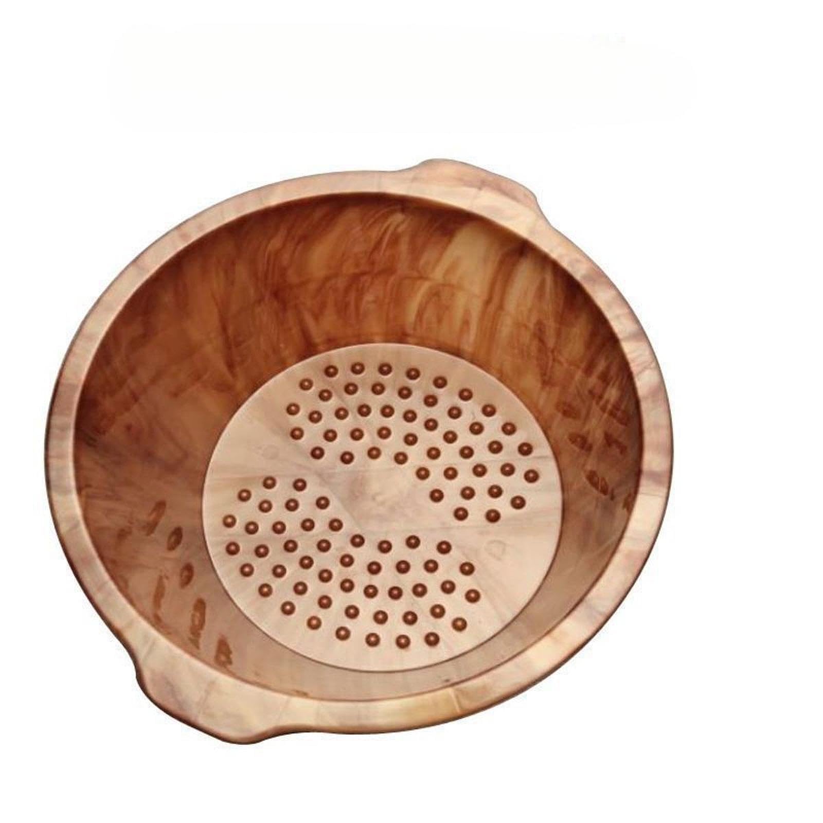 Cubeta de Baño de Pies con Diseño Cómodo Y Fácil Limpieza Balde para Baño de Pies Grande Barreño de para Pies Práctico Recipiente para Spa en E, Marrón Altura 23cm