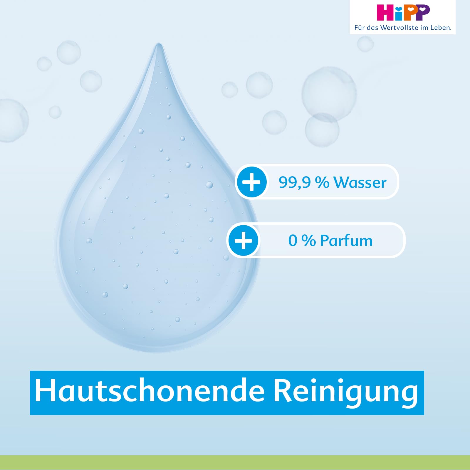HiPP Soft & Pur - Toallitas húmedas (864 unidades (18 x 48) de alta tolerancia al 99,9% de agua, sin perfume, ideal para la piel seca y sensible del bebé, incluso para la dermatitis atópica