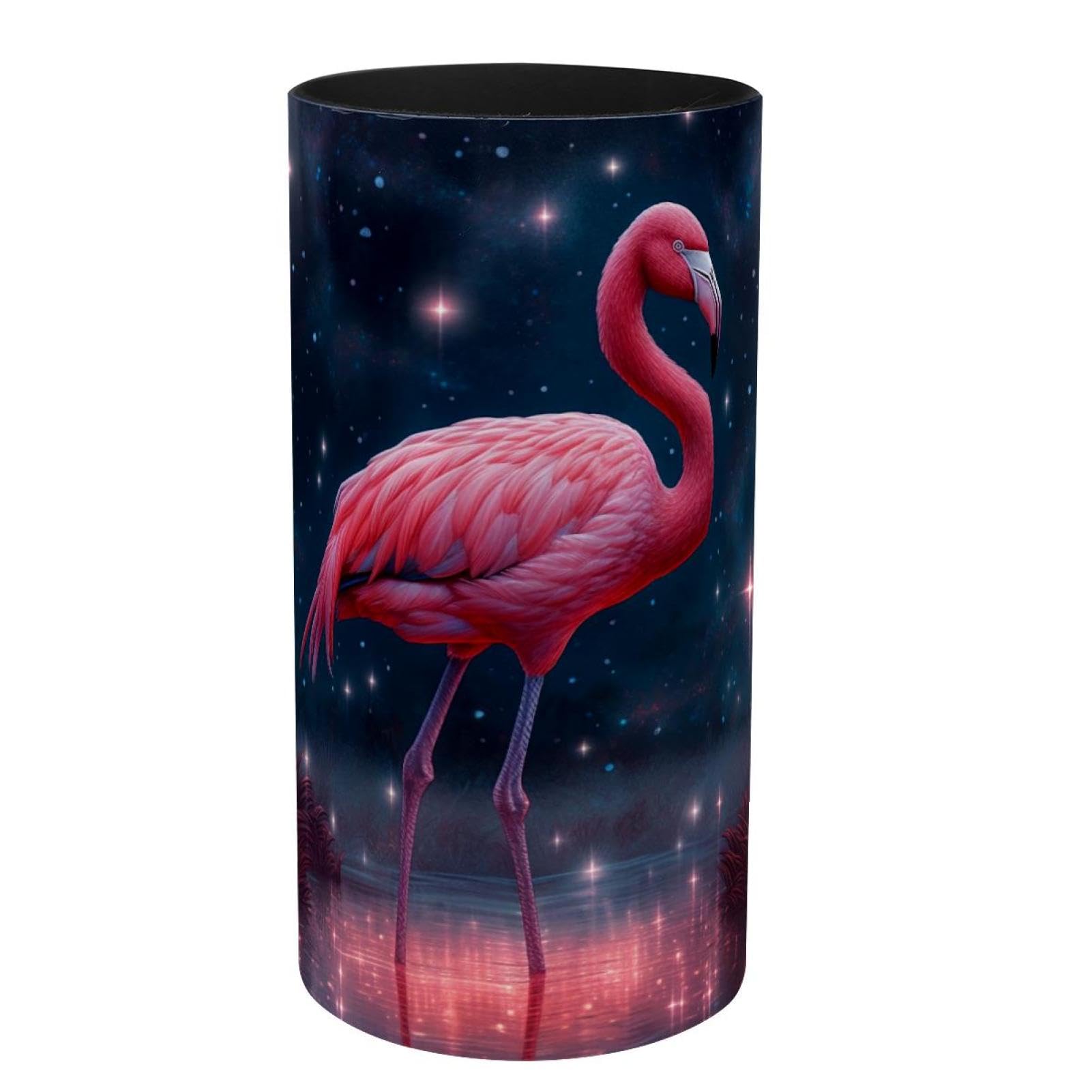 Boîte à musique flamant rose en métal et pot à crayons de bureau