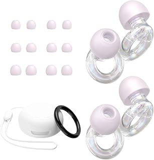 Ear Plugs for Concert, 2 Pairs of Noise Reduction Earplugs 25dB-30dB with 8 Ear Tips&Carry case,Reusable Hearing Protection earplugs for Sleep,Social,Work,Focus&Noise Sensitivity
