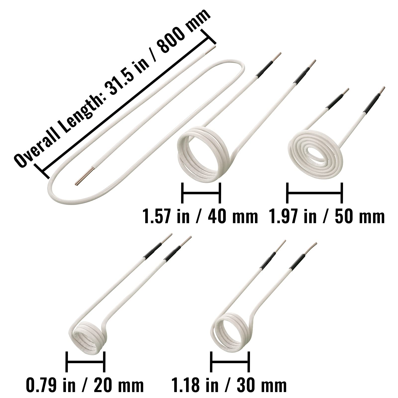 VEVOR Induction Heater Coil Kit 8PCS Most Used Induction Heater Coils