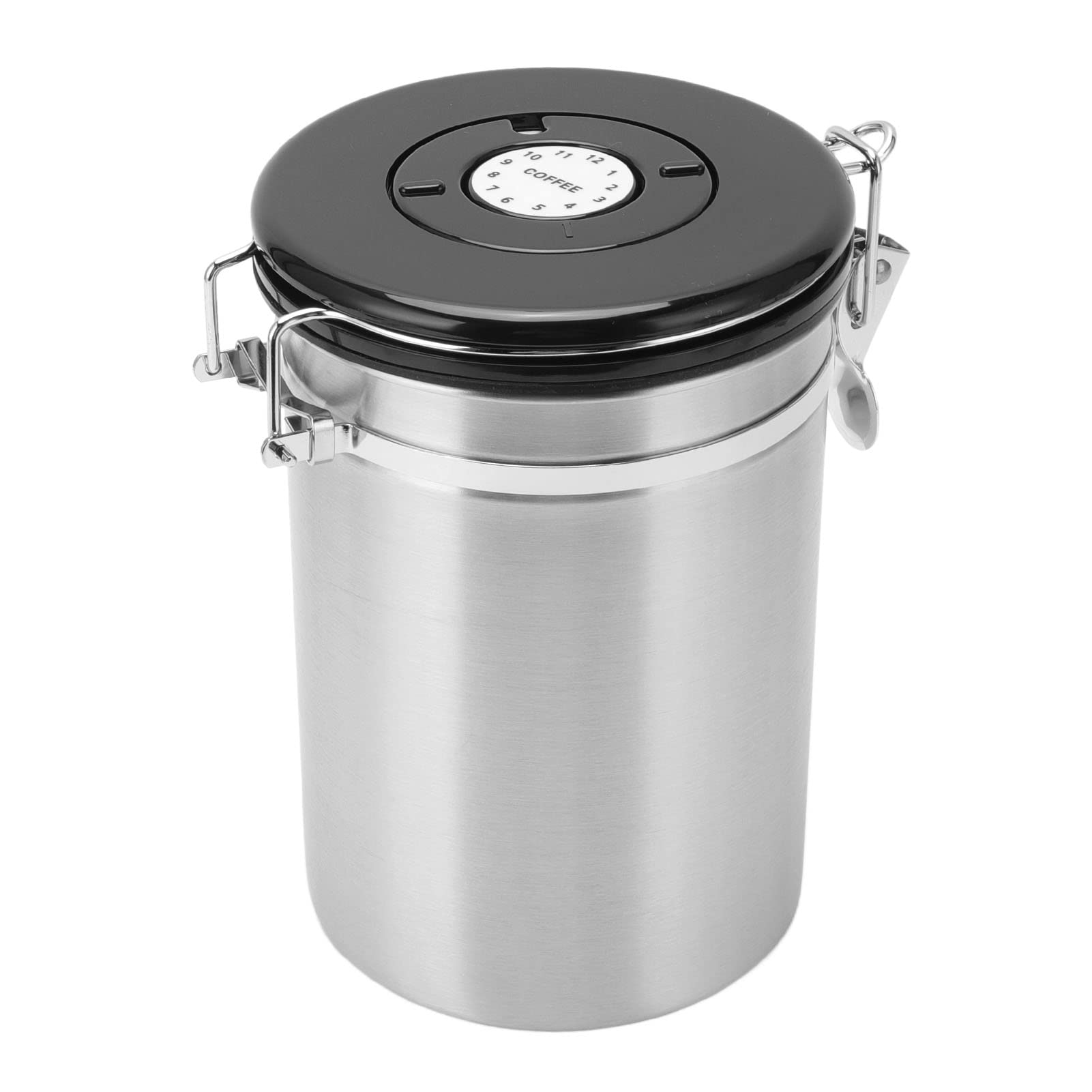 Bote hermético para café con fechador superior y cuchara de acero