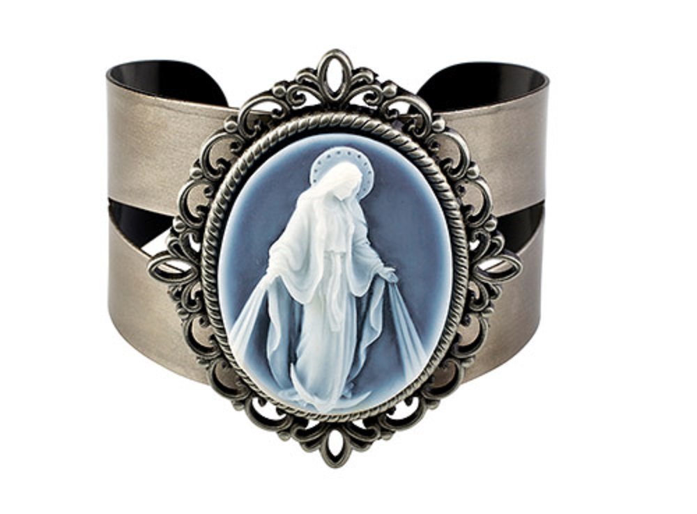 AutomOur Lady of Grace Cameo Bangle Bracelet.