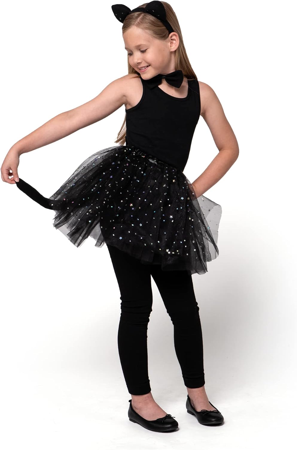 Spooktacular Creations Cat Pig Leopard Costume Set with Tutu, Animals Headband Collar and Tail,Cosplay Accessory Kids - Image 3