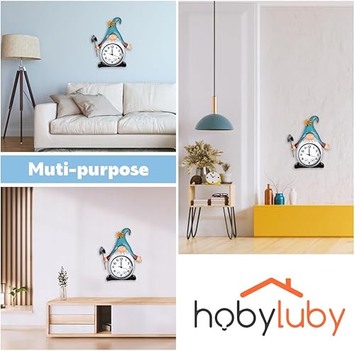 Miniatura 6 de Gnome - Reloj para exteriores con termómetro y humedad, reloj de pared de cuarzo de 14.5 pulgadas, silencioso, sin tictac, para patio, sala de