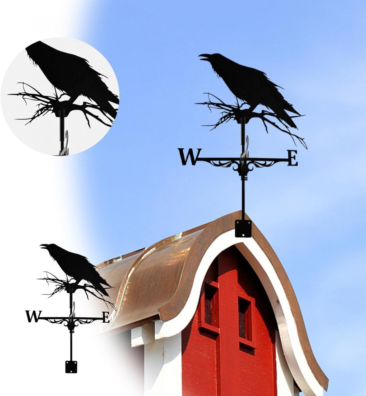 Amazon.co.jp: 鳥風見鶏 紫外線耐性金属 手作り 屋根に取り付けられた