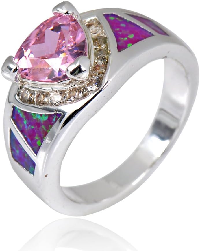 Size6-10 Amazing Pink topaz and fire opal ring