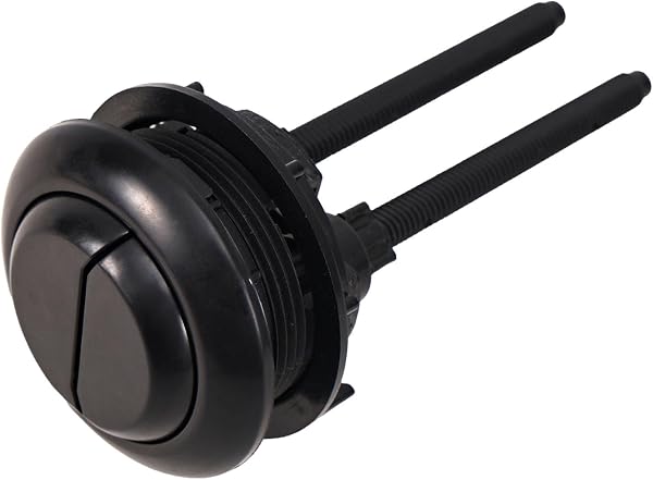 Botón Descarga Inodoro Repuesto 48mm, Pulsador Doble Descarga Ajustable para Abertura Tanque Universal Pieza de Reparación para Baño del Hogar (Negro) - 1