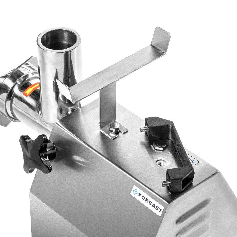 Picadora de carne y verduras eléctrica Professional, productividad 220 kg/h, cuerpo de acero inoxidable, fácil de limpiar, 2 tamices incluidos, 6 y 8 mm, mango ergonómico