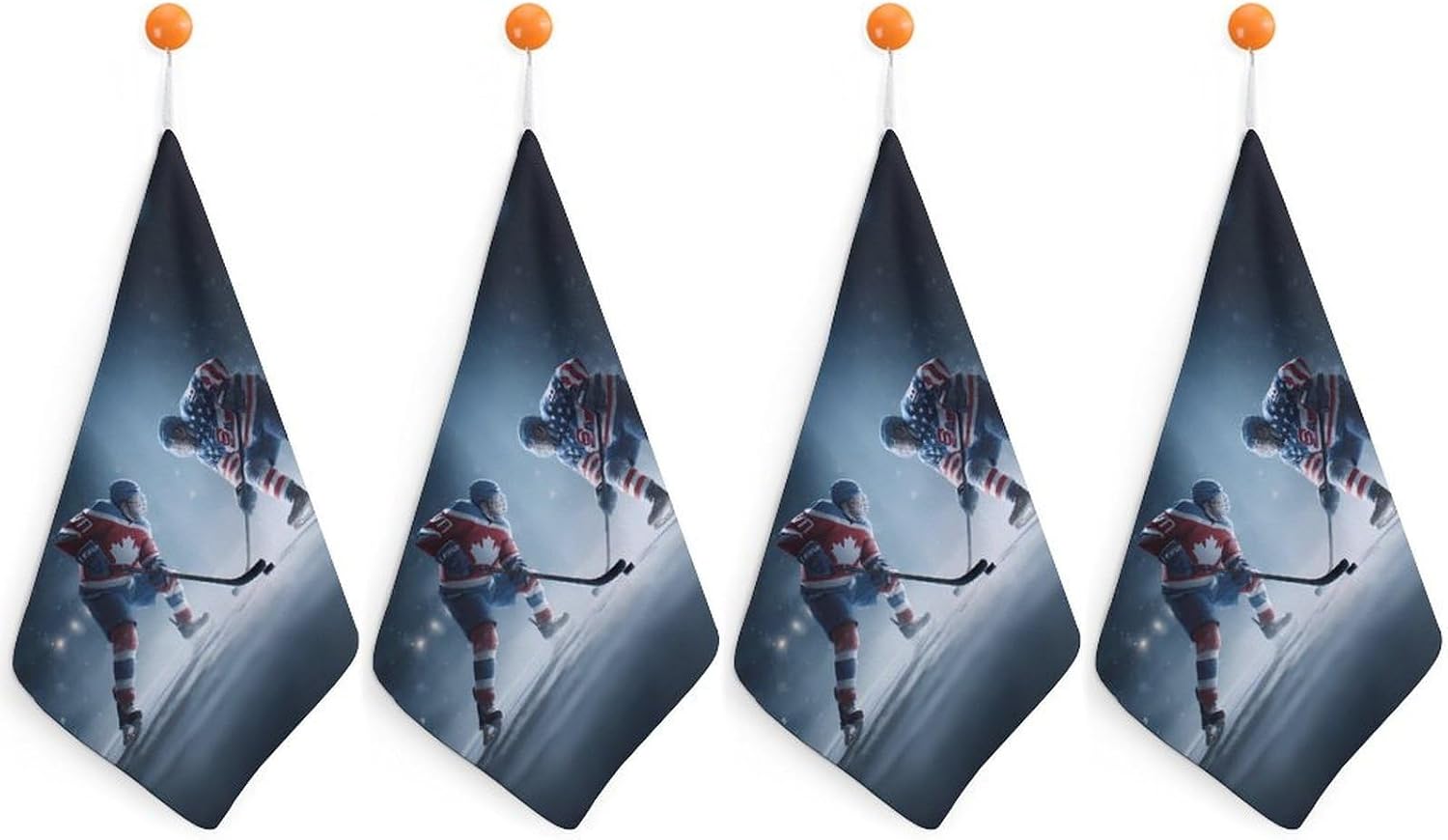 Ice Hockey Hockey Sports Hand Towels for Bathroom Handkerchief | Absorbent,with Hanging Loop,Kitchen Towels,for Home Hotel,Soft