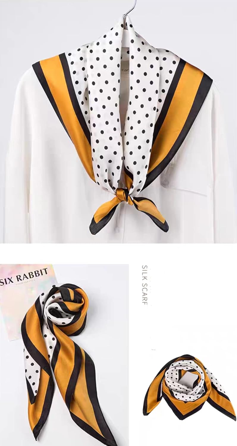 ANDANTINO 100% Mulberry Silk Square Scarf for Hair-25.6" X25.6'' Women Men Natural Silk Neckerchief Digital Printed Headscarf - Image 3