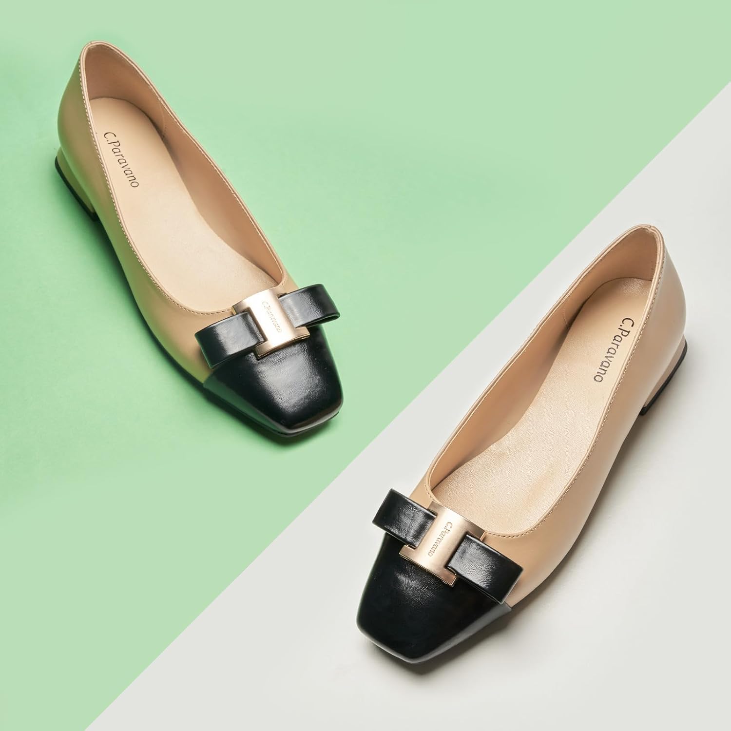 C.Paravano Flats Women | Womens Dress Shoes | Ballet Shoes for Women | Square Toe | Casual Shoes - Image 4