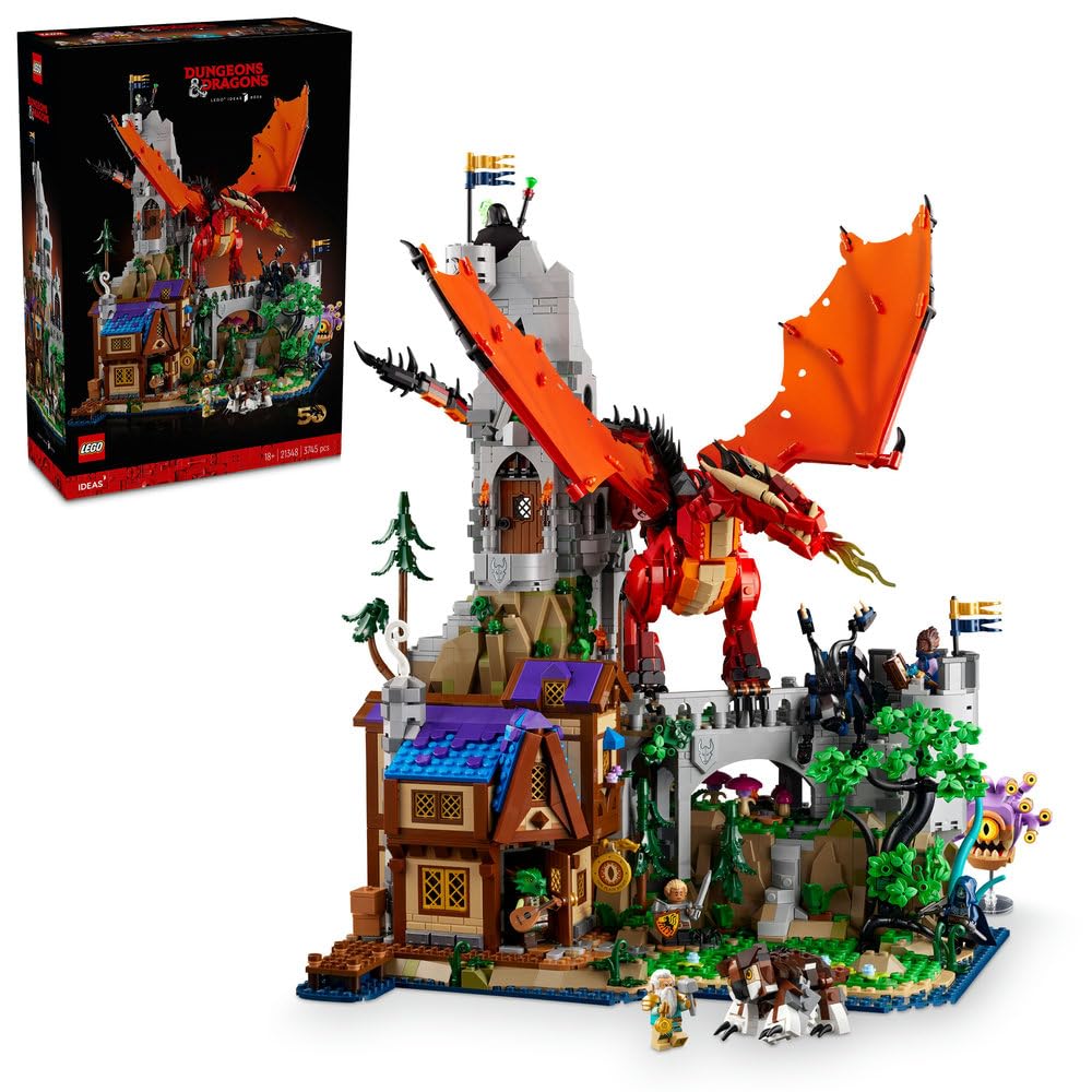 LEGO Ideas Dungeons & Dragons: Red Dragon’s Tale Figure Building Set, Model Kit for Adults to Build, D&D Gift Idea for Men, Women, Him or her, Created in Collaboration with Wizards of the Coast 21348