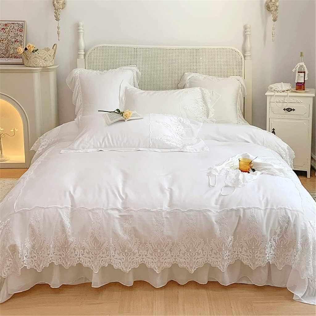 新品 かわいい綿の寝具4ピースガールハートプリンセススタイルベッドシートキル6 新品 かわいい綿の寝具4ピースガールハートプリンセススタイルベッド