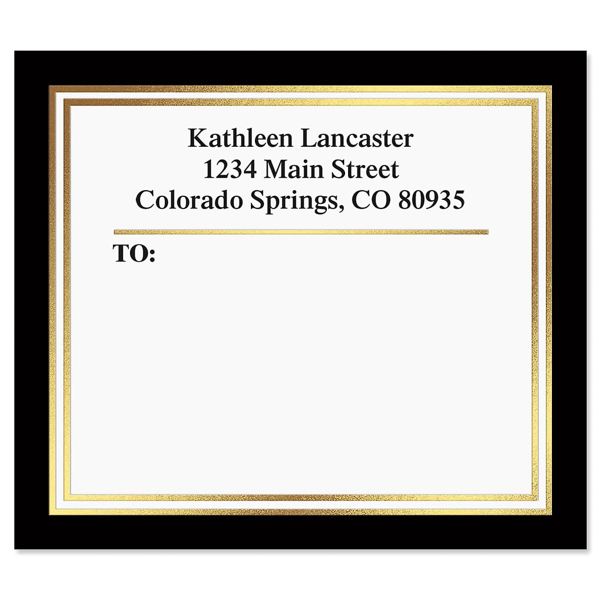Colorful Images Black and Gold Foil Personalized Package Shipping Labels
