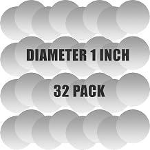 SALEX Cell Phone Metal Stickers 1 inch for Magnetic Car Mount. Replacement Set of 32 Mini Magnet Metal Plates. Silver Car Sticky Small Round Iron Discs with 3M Adhesive Backing for Case, DIY, Crafts.