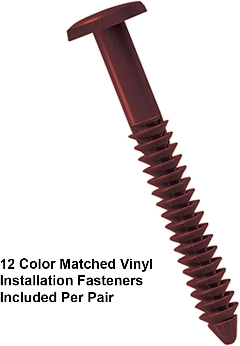 15 Inch x 55 Inch Standard Louver Exterior Vinyl Window Shutters, Burgundy (Pair)