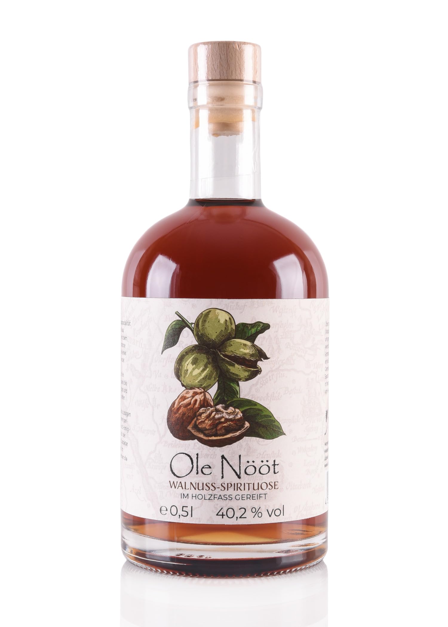 Holsteiner Geister Ole Nööt - Walnuss-Spirituose 500ml | 40,2% Vol. Alkohol | Natürliche Zutaten | Made in Germany