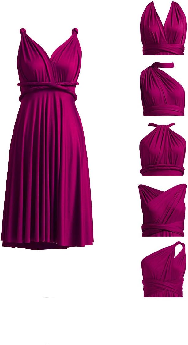 Short Infinity Bridesmaid Dresses Convertible Wrap Midi Multiway Dress