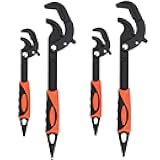 HOIGON 4 PCS 0.6''-2.4'' Multifunction Adjustable Wrenches, Self Adjusting Spanner, Quick Power Grip Pipe Wrench Set, 10 Inches 15 Inch
