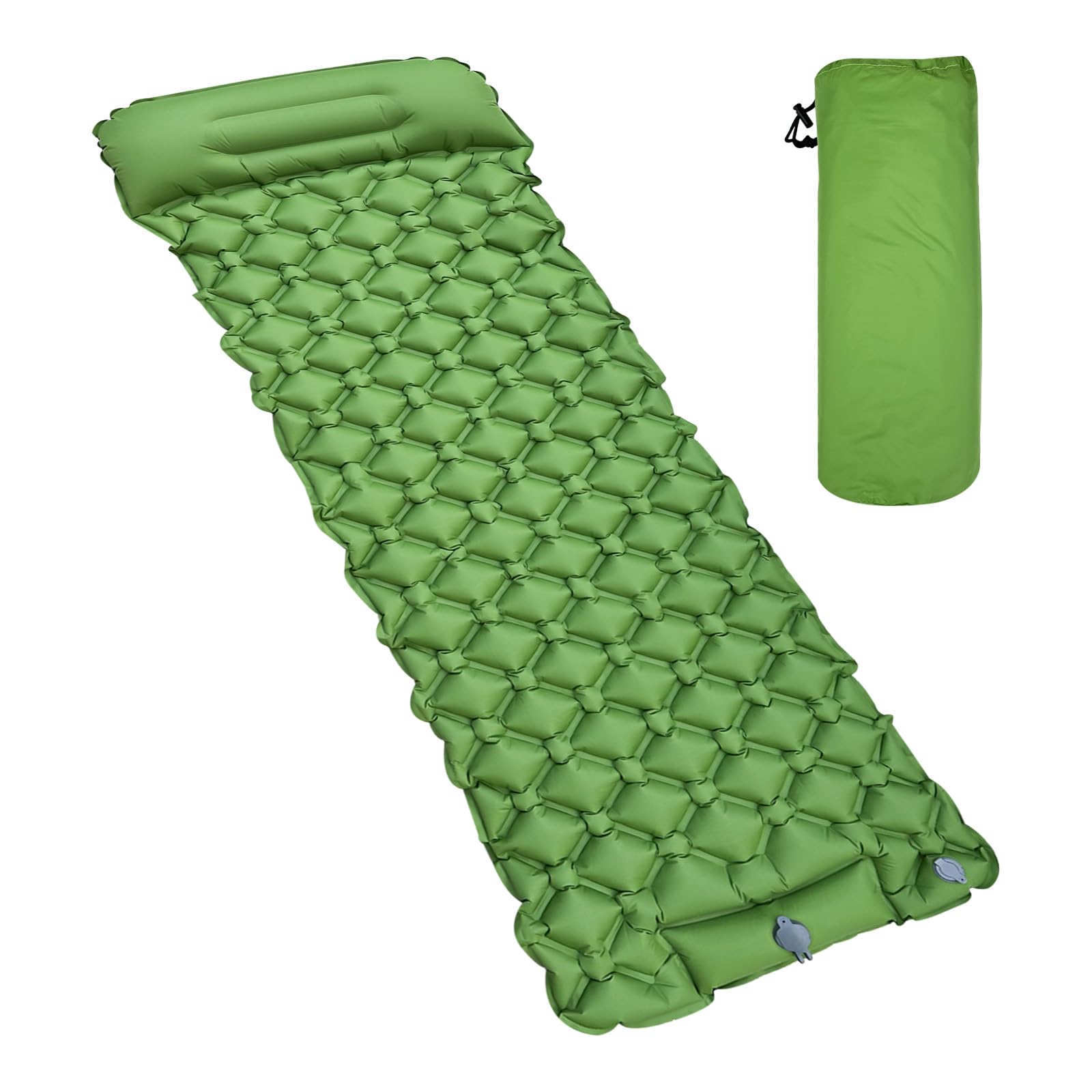 Materassino Campeggio Autogonfiante, Materassino da Campeggio, Letto Gonfiabile Singolo 5CM, Ultraleggero Portatile Materasso Autogonfiante, Materasso Gonfiabile con Pompa a Pedale