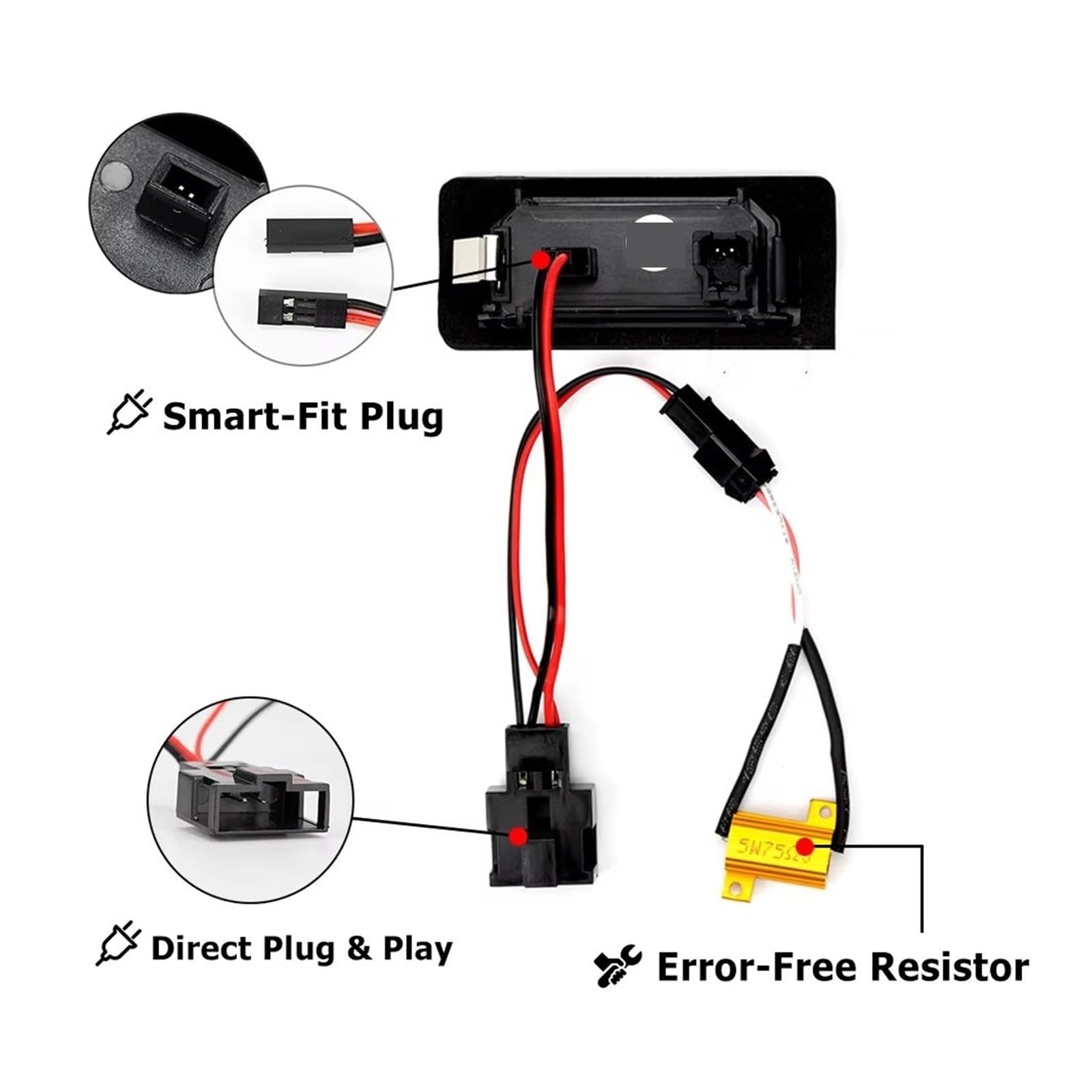Luz de matrícula Trasera 2PCS Luz de matrícula LED para Skoda para Rapid para Octavia para Superb para B6 para Fabia 2009-2015 Luces de matrícula
