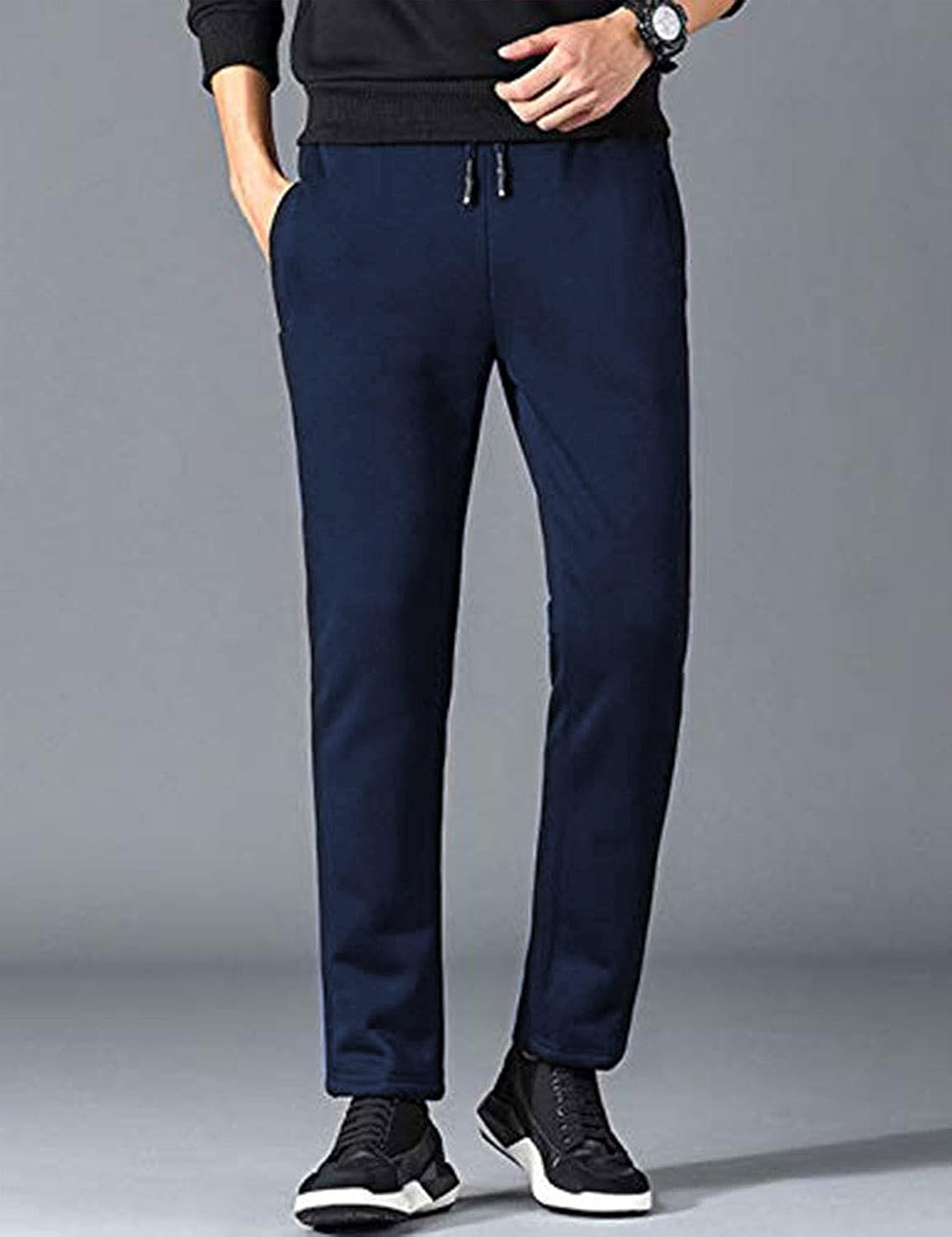 Yeokou Mens Winter Warm Sherpa Lined Active Thermal Jogger Fleece Sweatpants Pant - Image 4