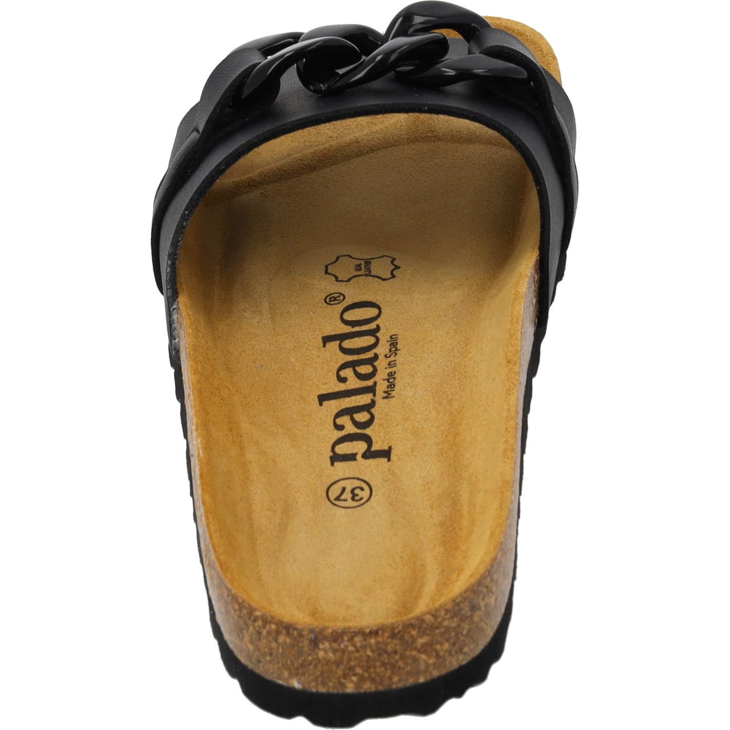 Palado Damen Pantoletten Gozo - bequeme Sandalen Made in Spain - Hausschuhe mit dämpfendem Kork-Fußbett - modische Sommerschuhe