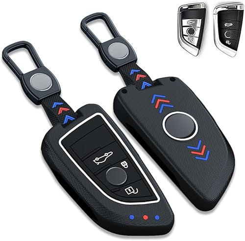 Funda para llavero de ABS esmerilado con botón luminoso para BMW 2 5 6 7 Series X1 X2 X3 X5 X6 con llavero