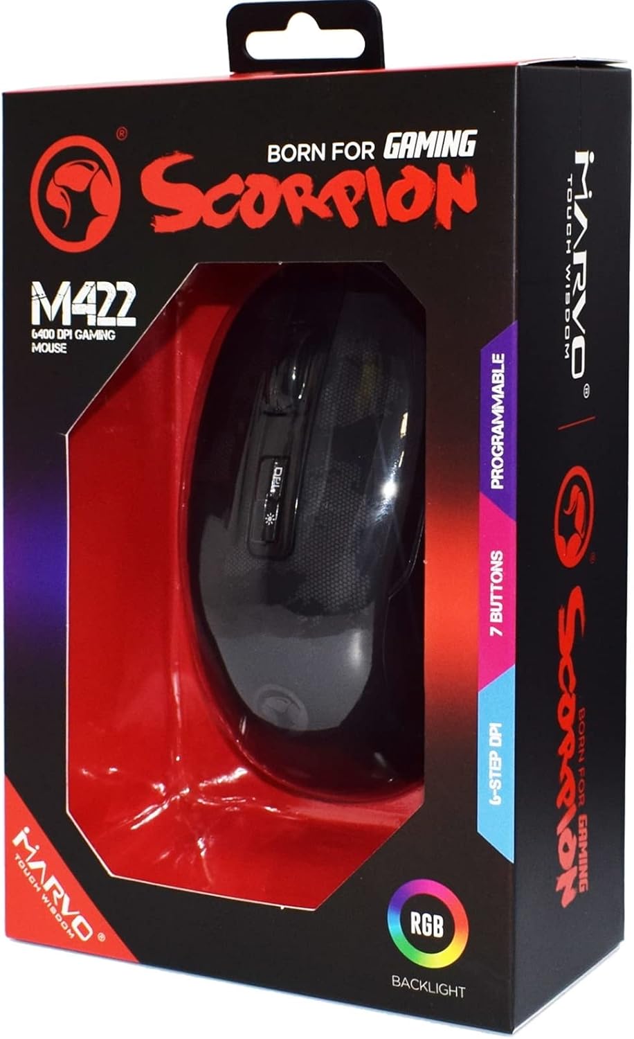 Marvo M422 Gaming Mouse retail packaging