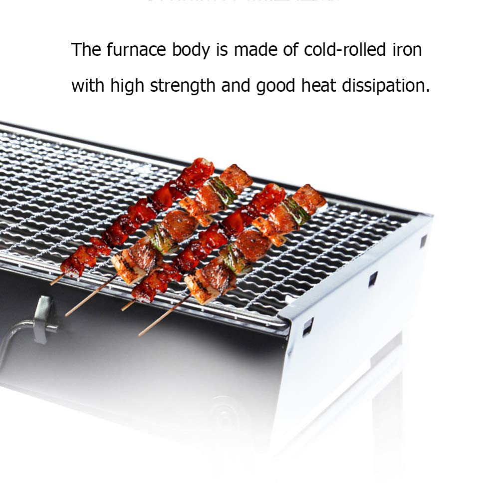 Barbecue Grill Carbone Portatile, Barbecue Grill Pieghevole in Acciaio Inox per 1-3 Persone, Utensile Barbecue BBQ Pieghevole per Cucina All'aperto, Picnic, Campeggio,35 * 27 * 20CM
