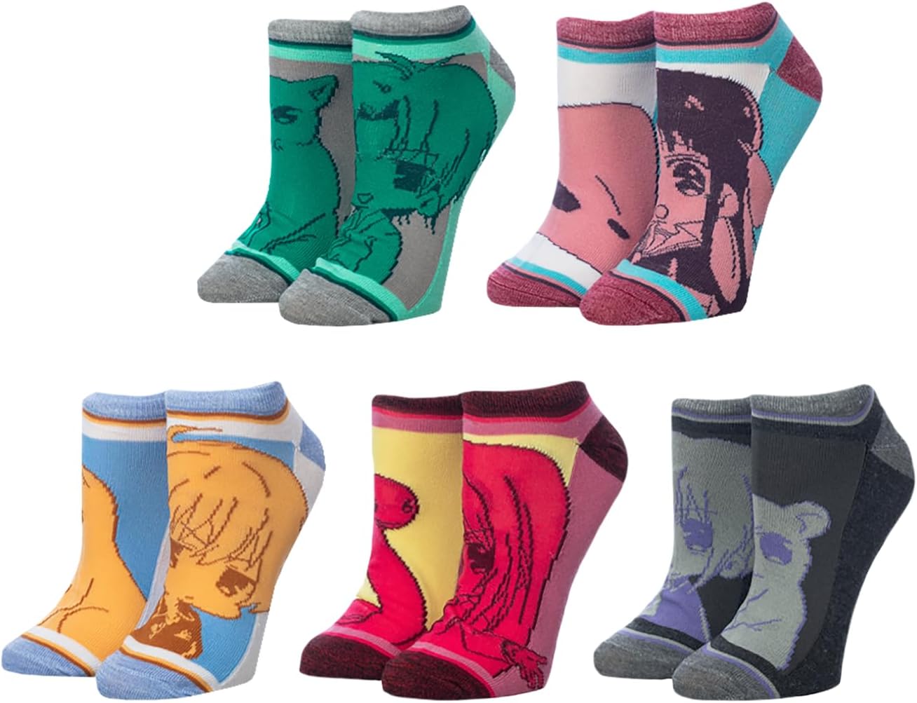 Fruits Basket Boxed Character 5 Pack Ankles Socks