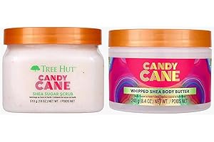 Tree Hut Candy Cane Shea Sugar Body Scrub and Whipped Body Butter Gift Set