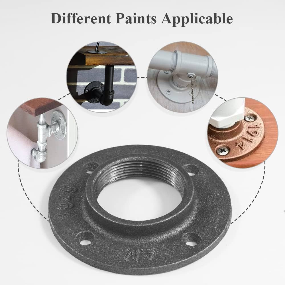 BUTIFULSIC 20pcs Cast Iron Decorative Flanges For Diy Shelving