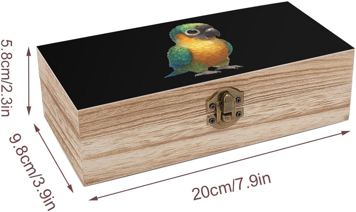 Cute Baby Parrot Wooden Box Decorative Jewelry Storage Box image 2