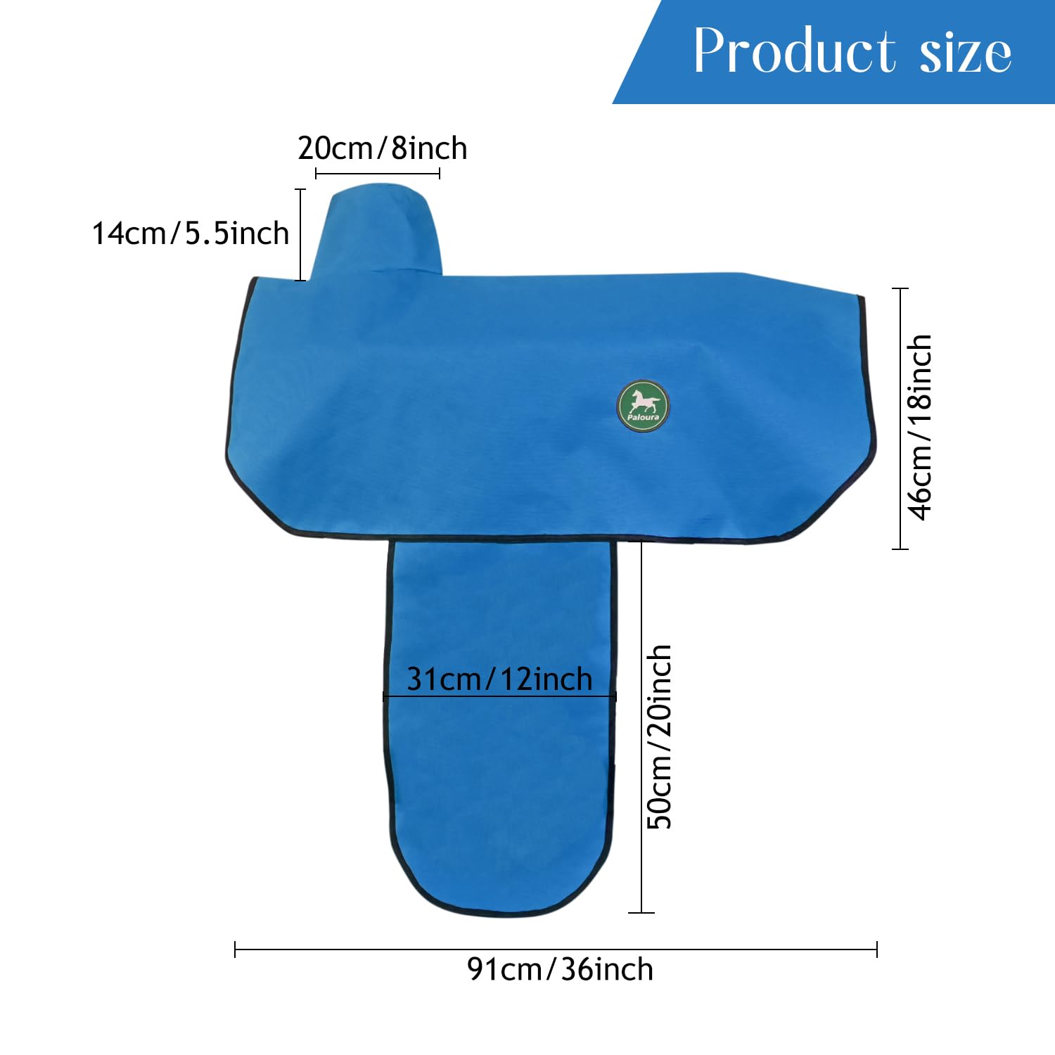 Western Saddle Cover with 6 Elastic Straps | Waterproof and Durable Oxford Fabric for Most Full-Size Western Saddles-Blue