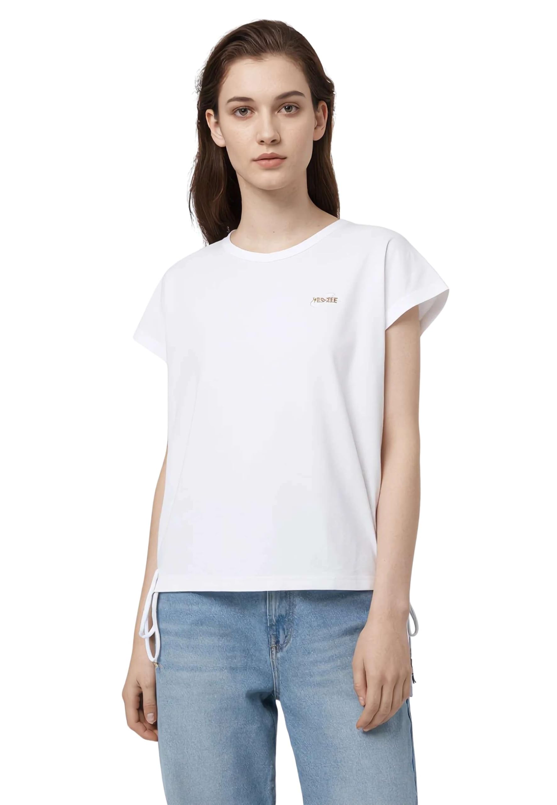 T-shirt col V Yes Zee 01T270 pour structurer la silhouette
