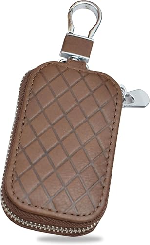 cueclue 1 PC Car Remote Control Key Package, Ringer Car Key Protector, Universal Key Fob Cover Case, Car Key Case (Coffee)