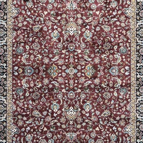 Image of Handmade Pure Silk Carpet 2 x 4 Feet Designer Oriental Silk Rug, Luxury 100% Silk Area Rug Perfect for Living Room, Bedroom & Home Decoration (MAC-23 Burgundy)