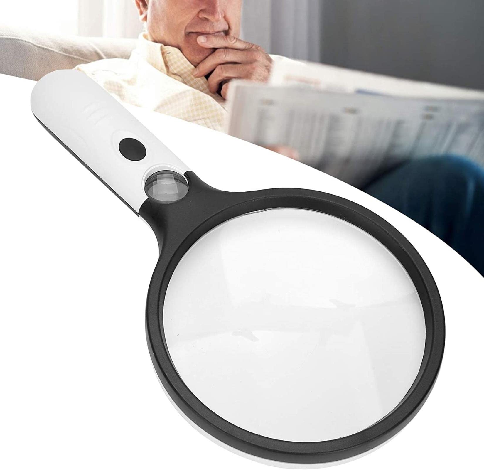 Lupa con luz 2X 30X Lupa de Mano con luz LED a batería Lupa de Lectura iluminada Lupa con paño para Lentes para Libros Periódicos Mapas Monedas Pasatiempos
