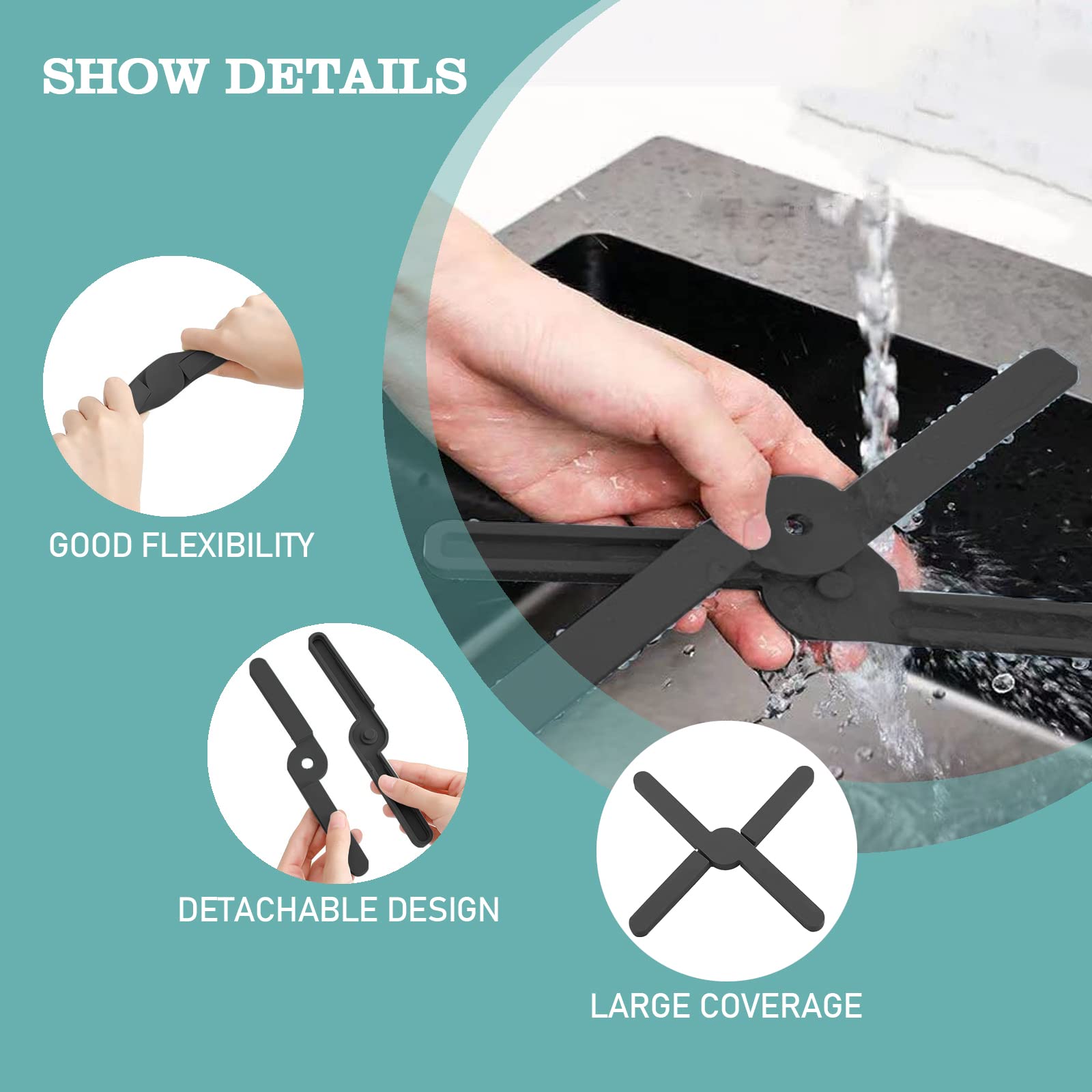 4 Pezzi Sottopentola Silicone, Presine Silicone Da Cucina, Sottopentola Pieghevole In Silicone, Antiscivolo Sottobicchieri Apribili Presine Protezione