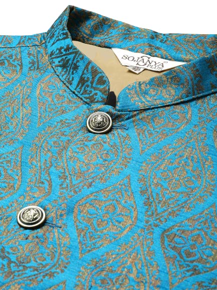 Image of SOJANYA Men Kurta Pyjama With Nehru Jacket