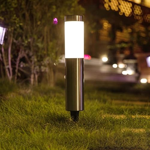 Uonlytech Lámpara de 3 palillos Luces decorativas al aire libre LED que cambian de color luces solares al aire libre enchufe luz blanca cálida