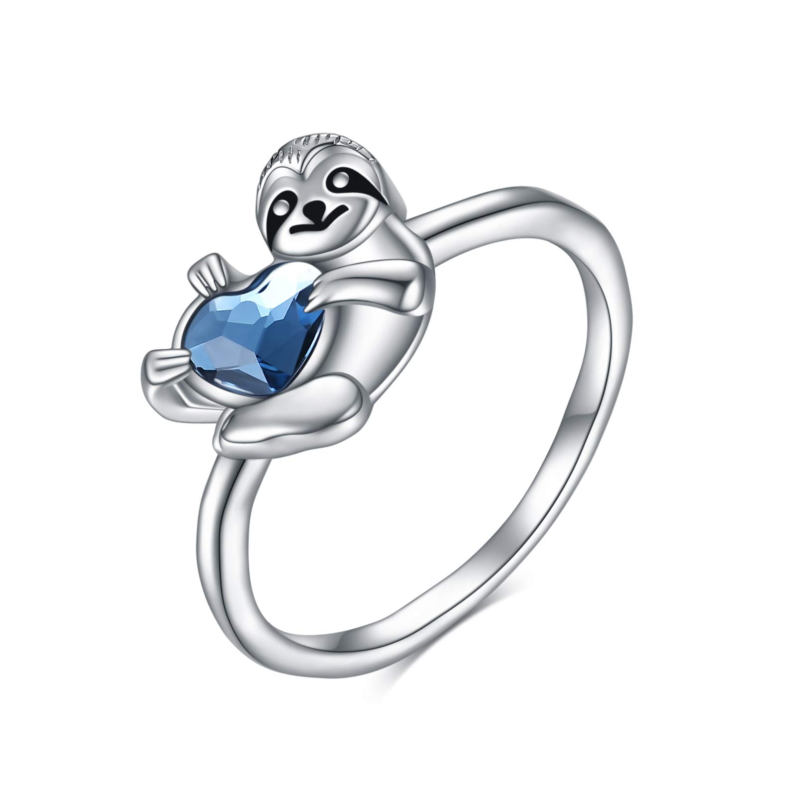 YAFEINI Anelli bradipo in argento Sterling 925 bradipo anelli per donne ragazze decorazioni natalizie regali