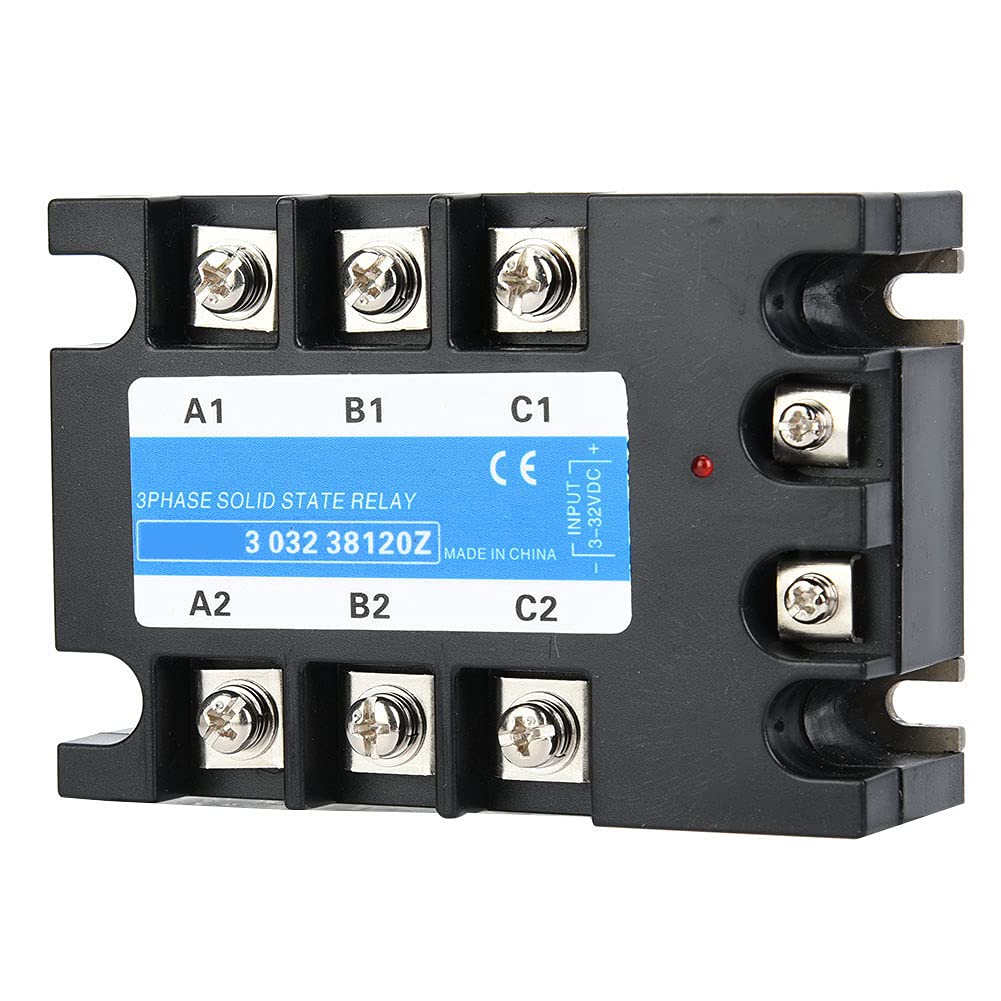 Relé de estado sólido trifásico SSR con indicación de estado del disipador de calor Entrada de 3‑32 V CC a salida de 24‑480 V CA Relé semiconductor(120A)