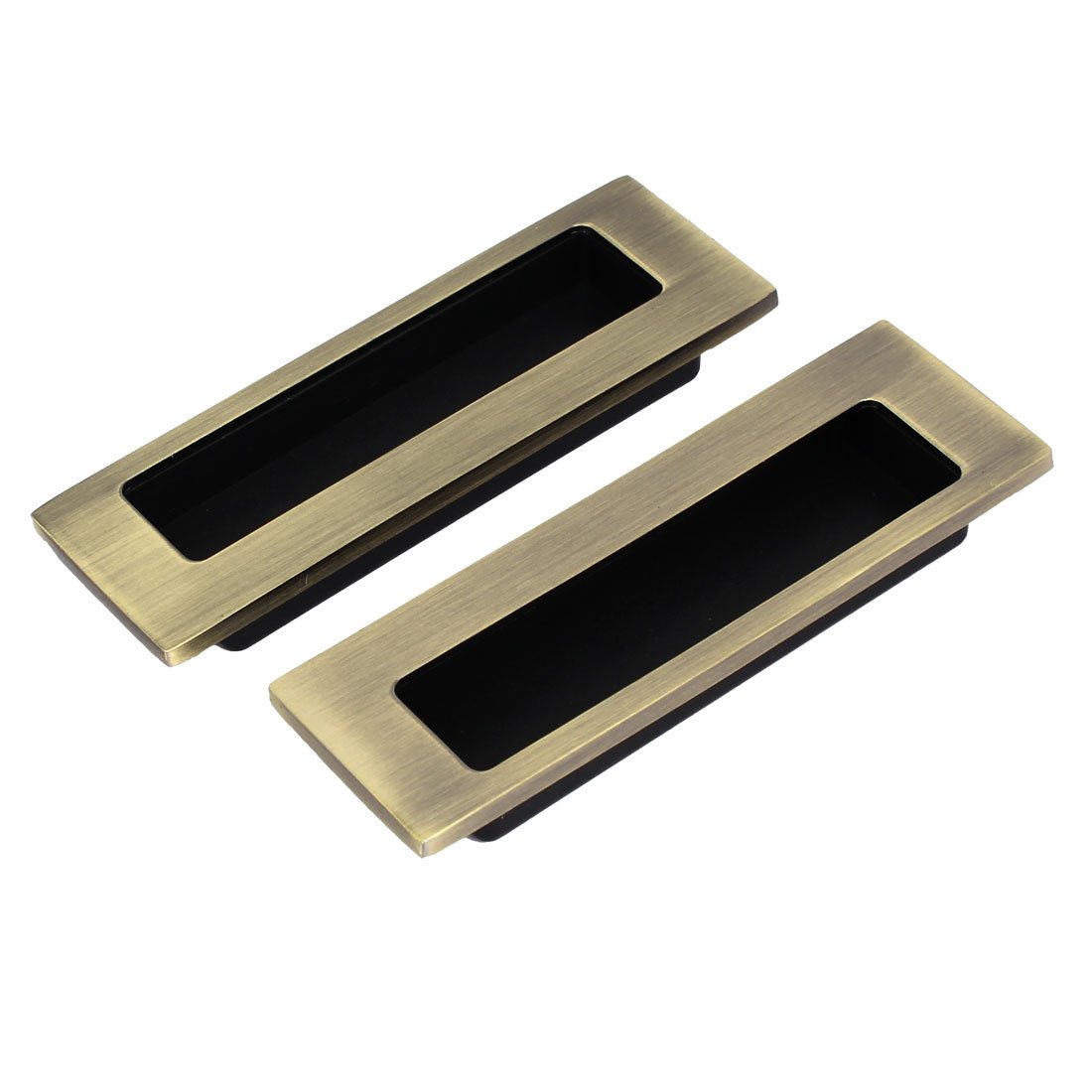 Uxcell Bronze Sourcingmap Cabinet 96Mm Hole Distance Sliding Flush Recessed Pull Handles Tone 2Pcs