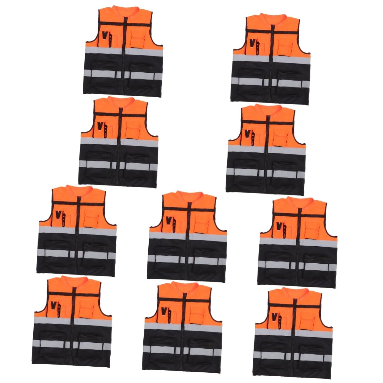 Lurrose 10 Pièces Gilet de Réfléchissant pour Cyclisme Course Haute Visibilité Gilet de Protection pour Activités Nocturnes Extérieur