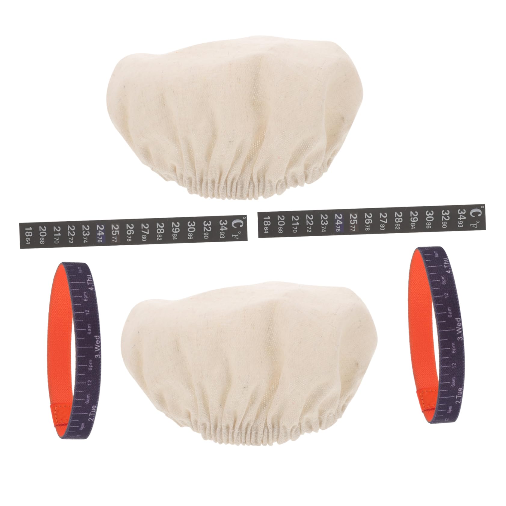 ABOOFAN 2 Sätze Hefefermenter-Set Glas-stoffabdeckung Glasgefäß-zubehör Zubehör Für Sauerteig-startergläser Thermometerstreifen Sauerteig-starterglas-stoffbezug Datumsbänder Baumwolle