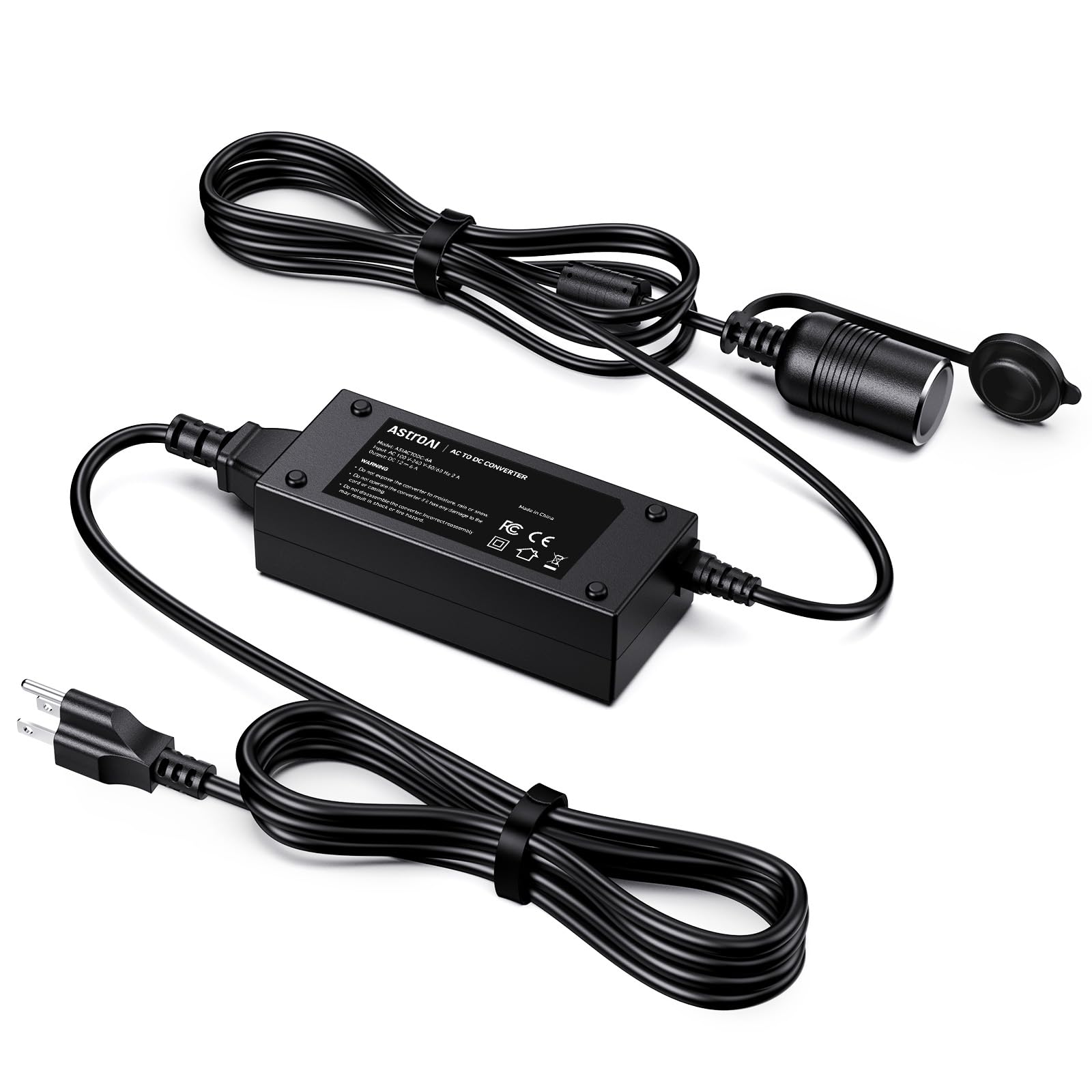 AstroAI AC to DC Converter, 6A/72W/110V to 12V Converter, Car Cigarette Lighter Socket AC/DC Power Supply Adapter Transformer for Car Refrigerator, and Other Car Devices